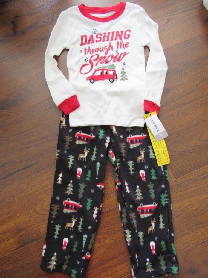 Carter's Toddler Winter Pajamas Size 4T 34-38 Pounds 100% Cotton NWT