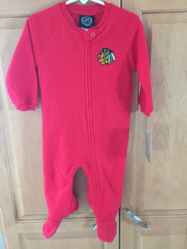 Chicago Blackhawks NHL Red Pajamas Size 12M, Footie, Sleeper