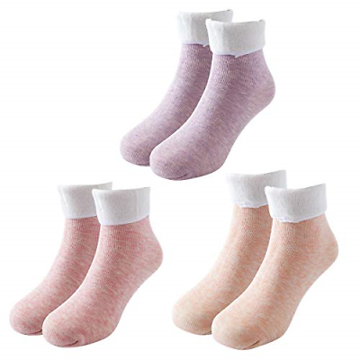 Ninecoo Boys Girls Super Warm Fuzzy Socks,Soft Thick Sox for Winter Cold Crew