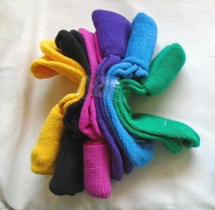 Toddlers Boys Girls Vintage Hanes 7 Prs Primary Color Sports Sock Sz 12-24 Mths.