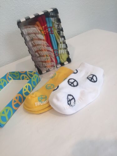 6 Pairs Trumpette Baby Socks Peace Symbol Multi Color New In Box