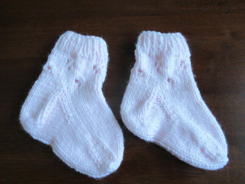 Hand Knit Kids/Childrens/Toddler Socks Light Pink
