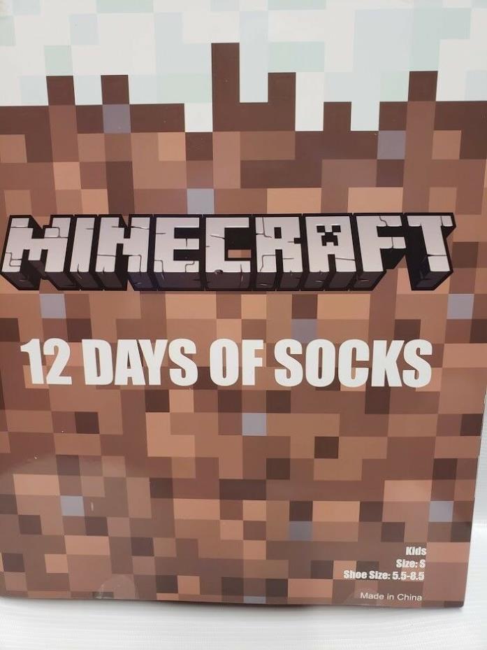 12 DAYS OF SOCKS MINECRAFT TODDLER SIZE SMALL 5.5 - 8.5 NEW