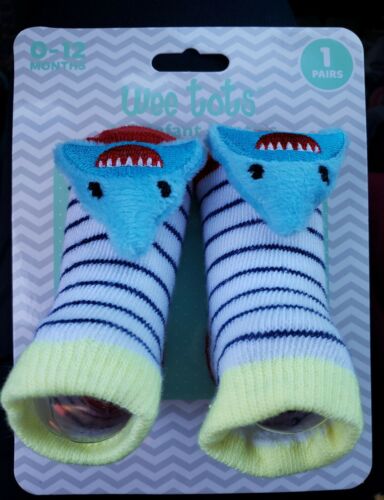 0-12 Month Wee-Tots 3-D Infant Baby Booties/Socks Shark, Baby Shower Gift