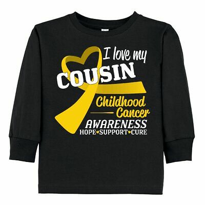 Inktastic I Love My Cousin- Childhood Cancer Toddler Long Sleeve T-Shirt Support