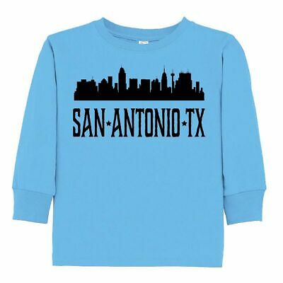 Inktastic San Antonio Texas City Skyline Toddler Long Sleeve T-Shirt Silhouette