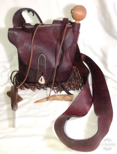 older Custom Made ~LEATHER MOUNTAIN MAN POSSIBLE BAG~  Muzzleloader Accessories