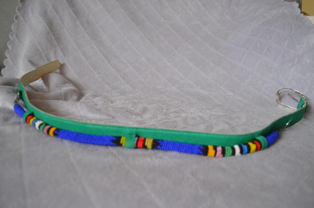Women Handmade Beaded Multi color; Belt;Tribal;S