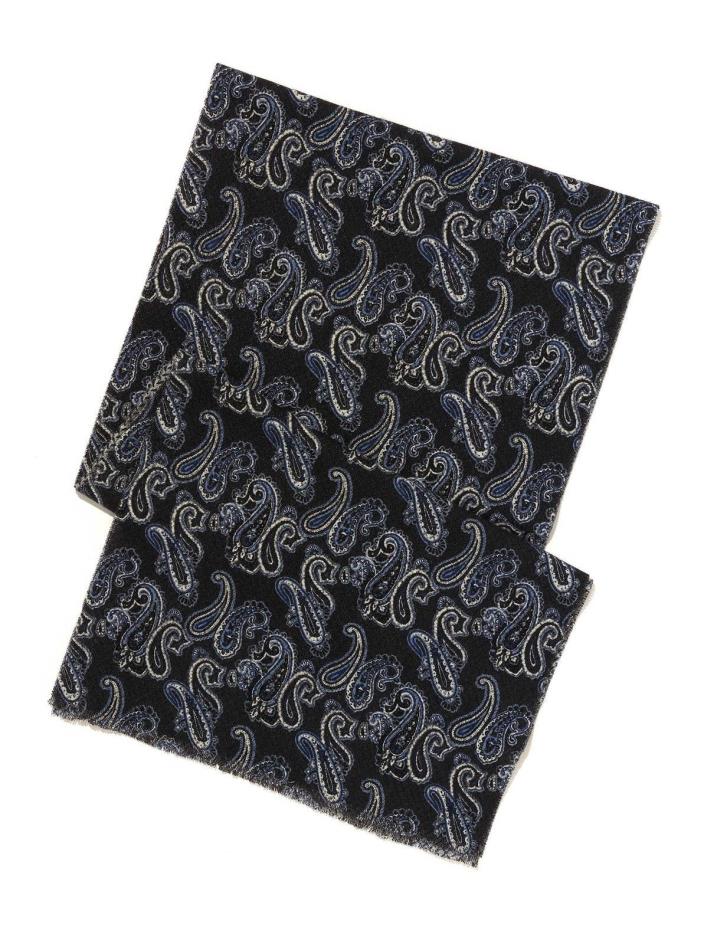 ROBERT GRAHAM PEPPERBOX PAISLEY PRINTED NAVY BLUE SCARF $175 NWT