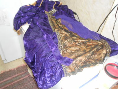 Vtg. Women's House of Costumes Brand Brocade Queen Medieval Dress Costume