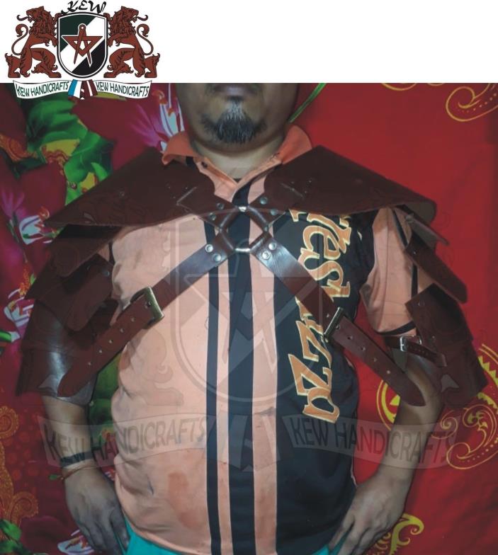 MEDIEVAL ARMOR COSTUMES DRESS VIKING RENAISSANCE GENUINE LEATHER SHOULDER