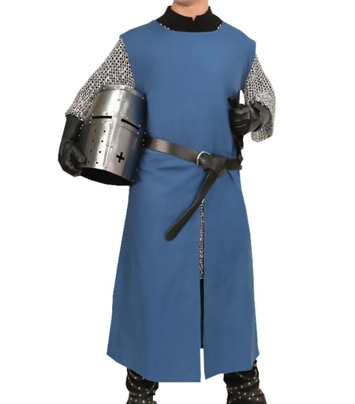 Blue Medieval Tunic Knight Larp Fantasy Renaissance Garb Theater Quality SCA