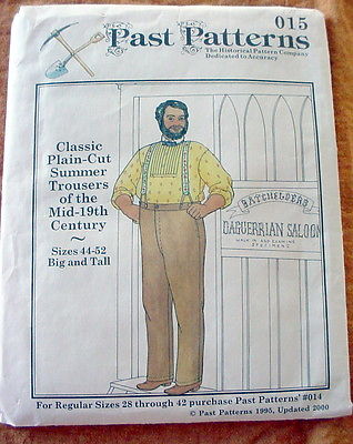 Past Patterns Historical Accuracy Trousers Mid-Century 44-52 Big and Tall