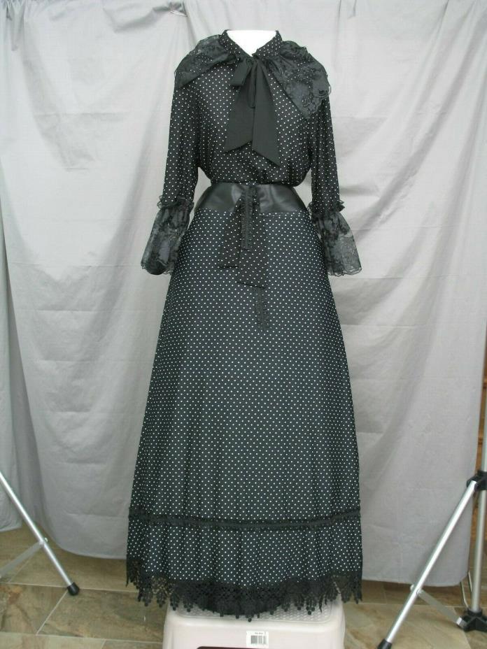 Victorian Dress Edwardian Costume Civil War Style Reenactment Black