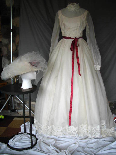 Victorian Dress Edwardian Civil War Style Steampunk Wedding Antique White