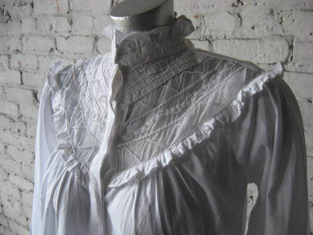NWT Victorian Style Beaded Ruffled Boho Blouse Medium 100% Cotton India