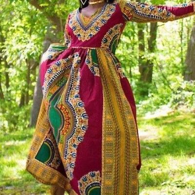 Red African Dashiki Dress