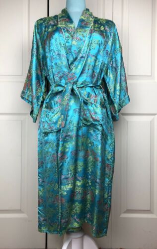 Vintage Kimono Womens Medium Embroidered Chinese Robe
