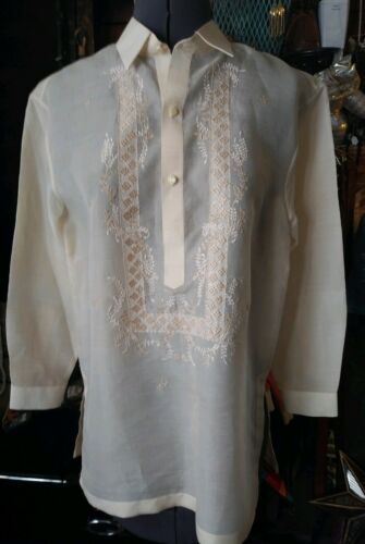 Barong Lumban Filipino Shirt Embroidered S