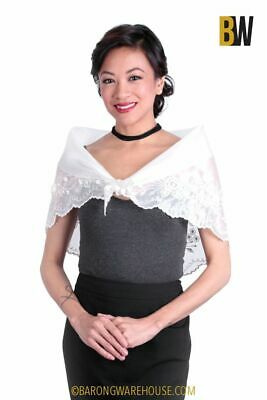 Women's Alampay White 001 - Filipiniana
