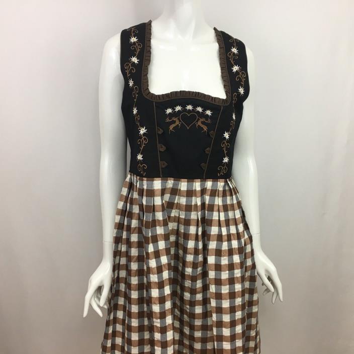 Trachtenmode Dirndl Dress Authentic Bavarian Plaid Floral Alpenmarchen Halloween