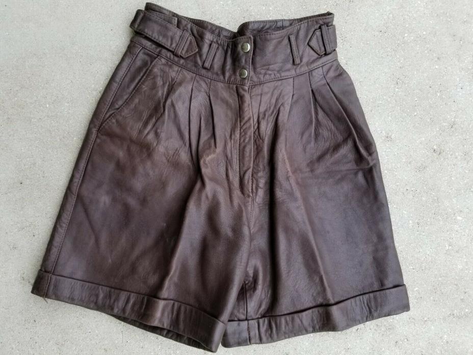 Leather Lederhosen Shorts  made in Hungary Vintage Sz 40 Check Measurements