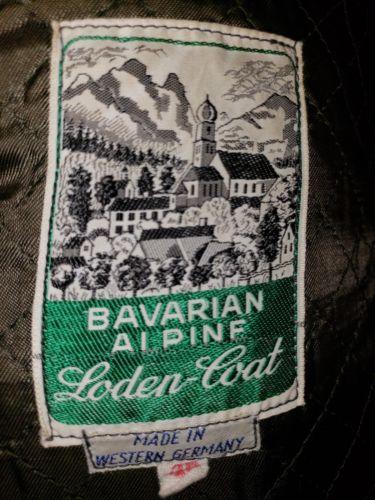 Vintage Bavarian Alpine Loden-coat Size 46 Green Wool