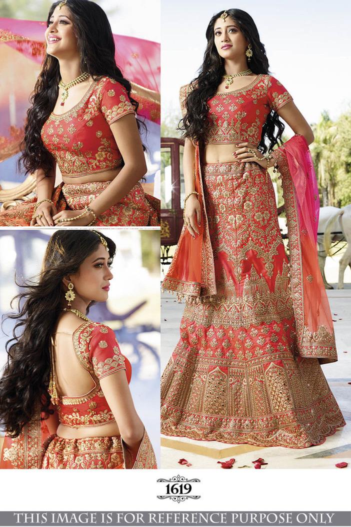 Phantom Silk Lehenga Choli Indian Wedding Wear For Women With Net Dupatta  1619