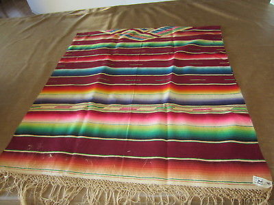 SARAPE woven hand made loom CHILE multi color MINT Vintage