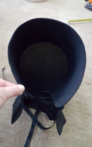 Authentic Handmade Amish Mennonite Black Bonnet Hat Ladies Plain Clothing