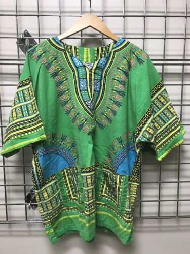 Men's Flashback & Freedom Shirt With Pockets Green Multi-color Size Medium
