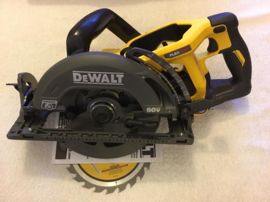 New Dewalt DCS577B Flexvolt 60 Volt Max 7-1/4” Brushless Worm Drive Style Saw d