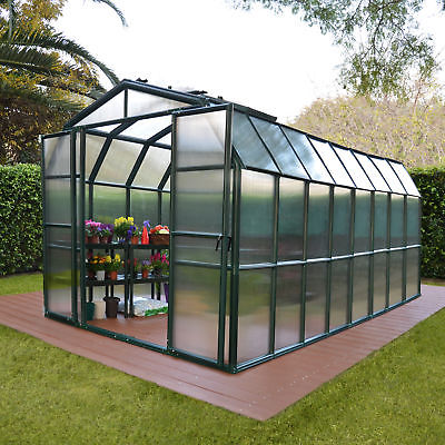Rion Greenhouses Grand Gardener 2 Twin Wall 8 Ft. W x 16 Ft. D Greenhouse