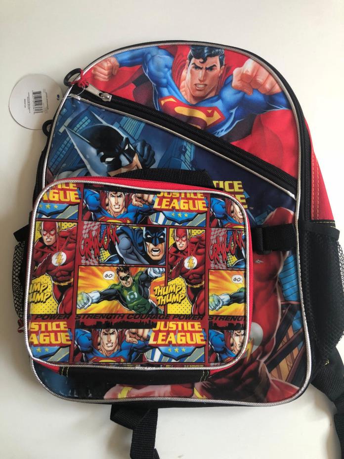 Justice League Backpack with Lunch Box Superman Batman