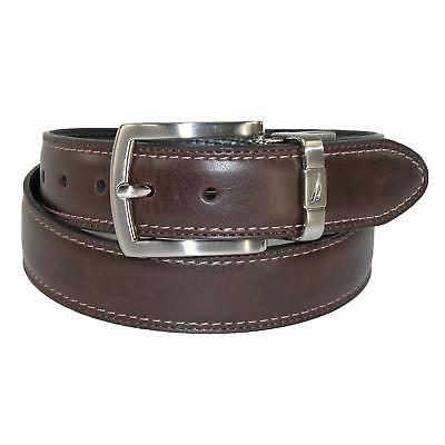 New Nautica Boys' Leather Reversible Padded Belt with Feather Edge