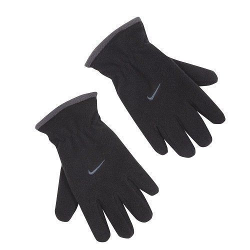 NIKE Black with Grey Fleece Gloves NWT Fit Youth Sizes 8-20 - FREE SHIPPING