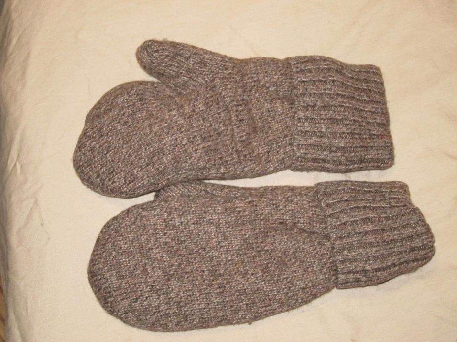 Recycled Wool Mittens Fleece Lined Boy's 8-12 yrs Brown WARM