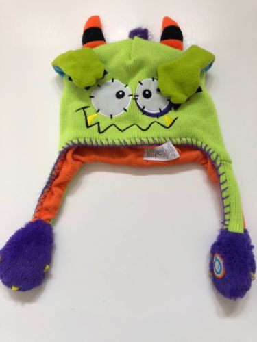 Flipeez PEEK-A-BOO Monster Action Hat One Size Fits All Green Orange Purple Blue