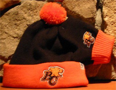 INFANT Baby CFL BC LIONS Football Beanie Toque Winter Hat + Mitts Mittens Set