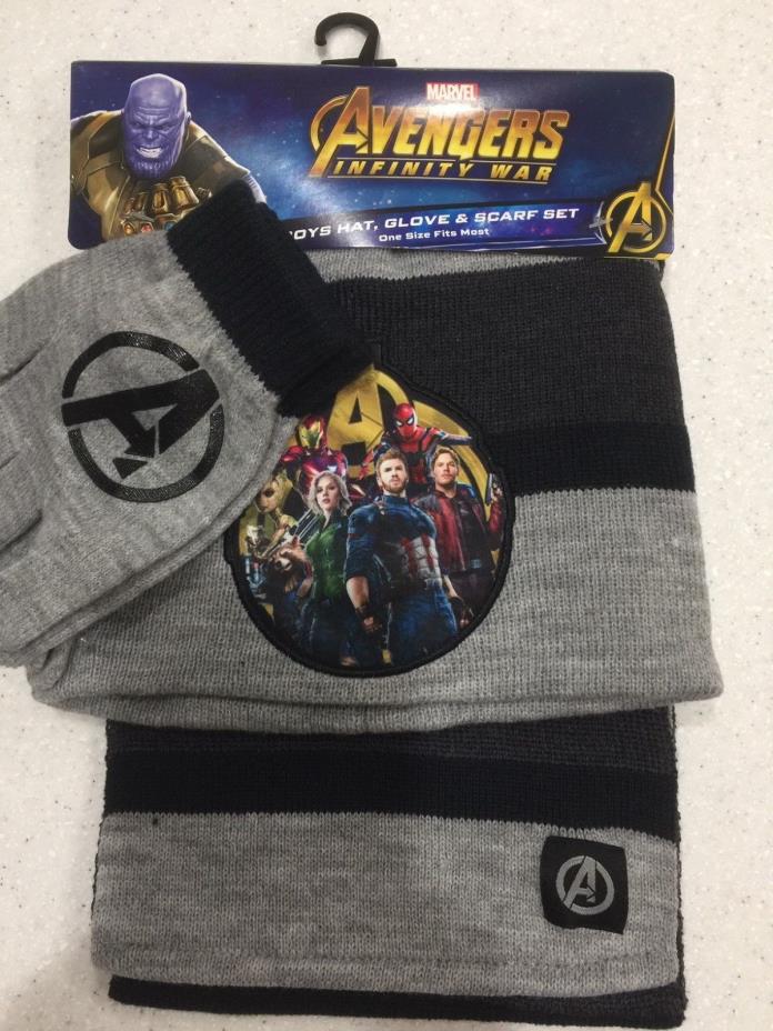 Marvel Avengers Infinity Wars Boys Hat, Glove Scarf Set