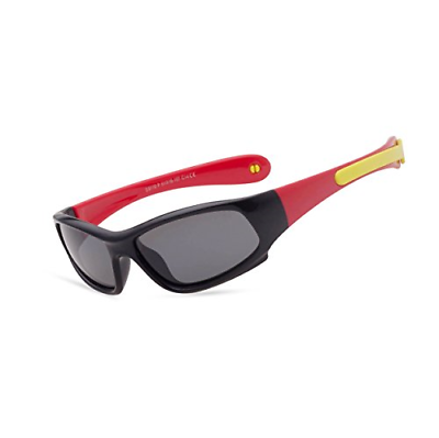 Tacloft Children Sunglasses 51mm Polarized Rubber Wayfarer Sunglasses for Kids