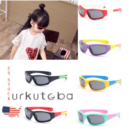 US Stock Kid Baby Sunglasses Toddler Colors  Frame Polarization Outdoor Glasses