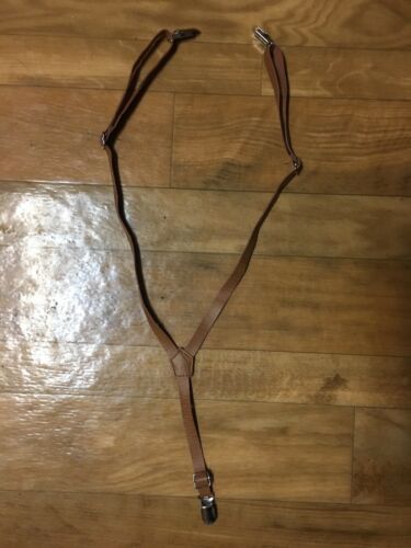Boys Leather Suspenders Size 2-5 Brown Leather Cute!