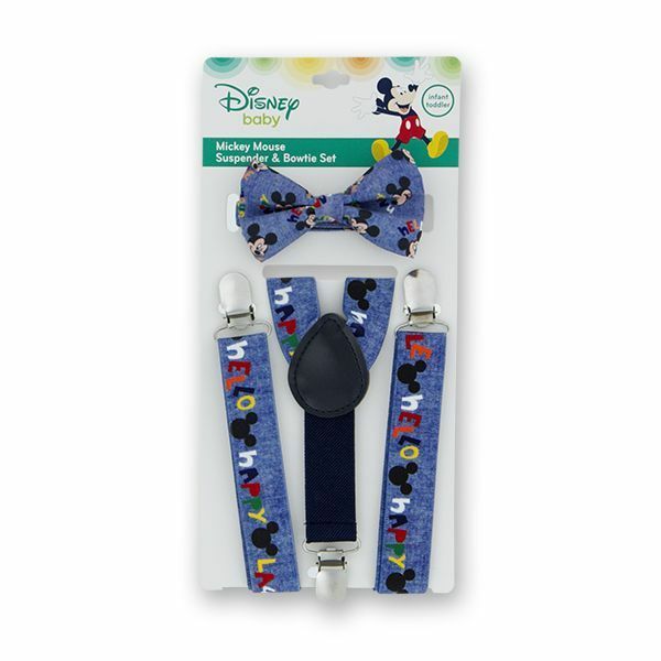 Disney Mickey Mouse Suspenders and Bowtie Set - Baby Boys - NIP 0-12 Months