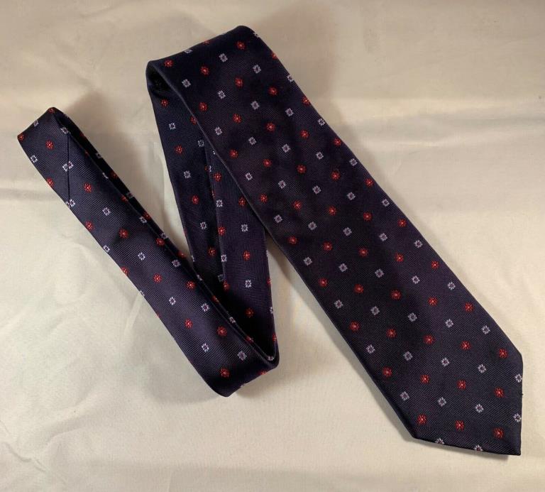 Brooks Brothers Mens Blue navy pattern Stain Resistant Silk Tie