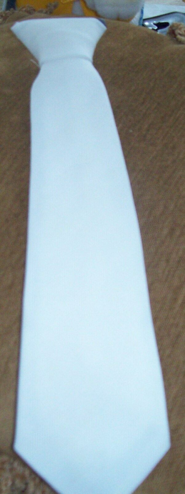Boys White First Holy Communion Clip-On Tie FREE SHIPPING!!