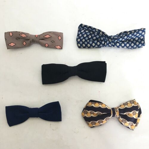 Vintage Boys Now Ties Lot Kids Childrens Rockabilly Clip Bow Tie Lot Of 5