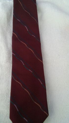 Boys  Designer SILK TIE Alexander Julian burgundy stripe