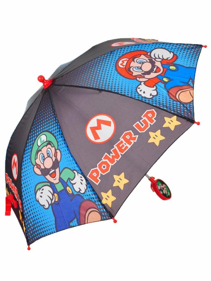 Little Boys Super Mario Luigi Toddler Kids Cute Rain Cartoon Umbrella Kids Gift