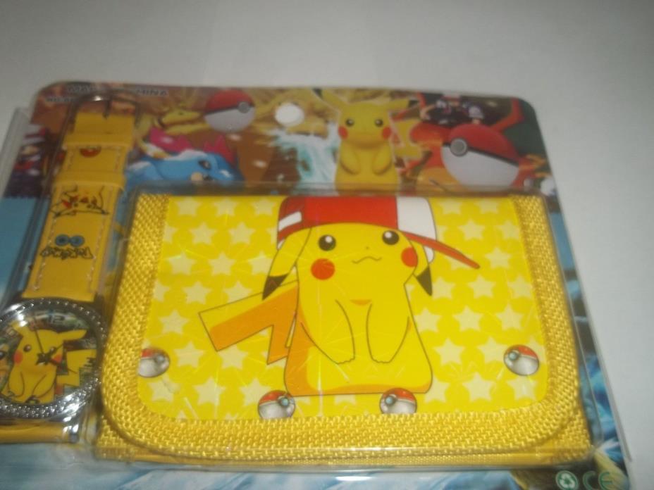 Pokemon Wallet and Watch  (cap pikachu theme)